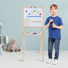 Kids Art Easel, Adjustable Children's Easel, Free Standing Easel, Wood Color