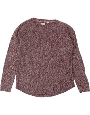 Fat Face Damen Oversize-Pullover U-Boot-Ausschnitt Sweater UK 10 Small weinrot AJ09