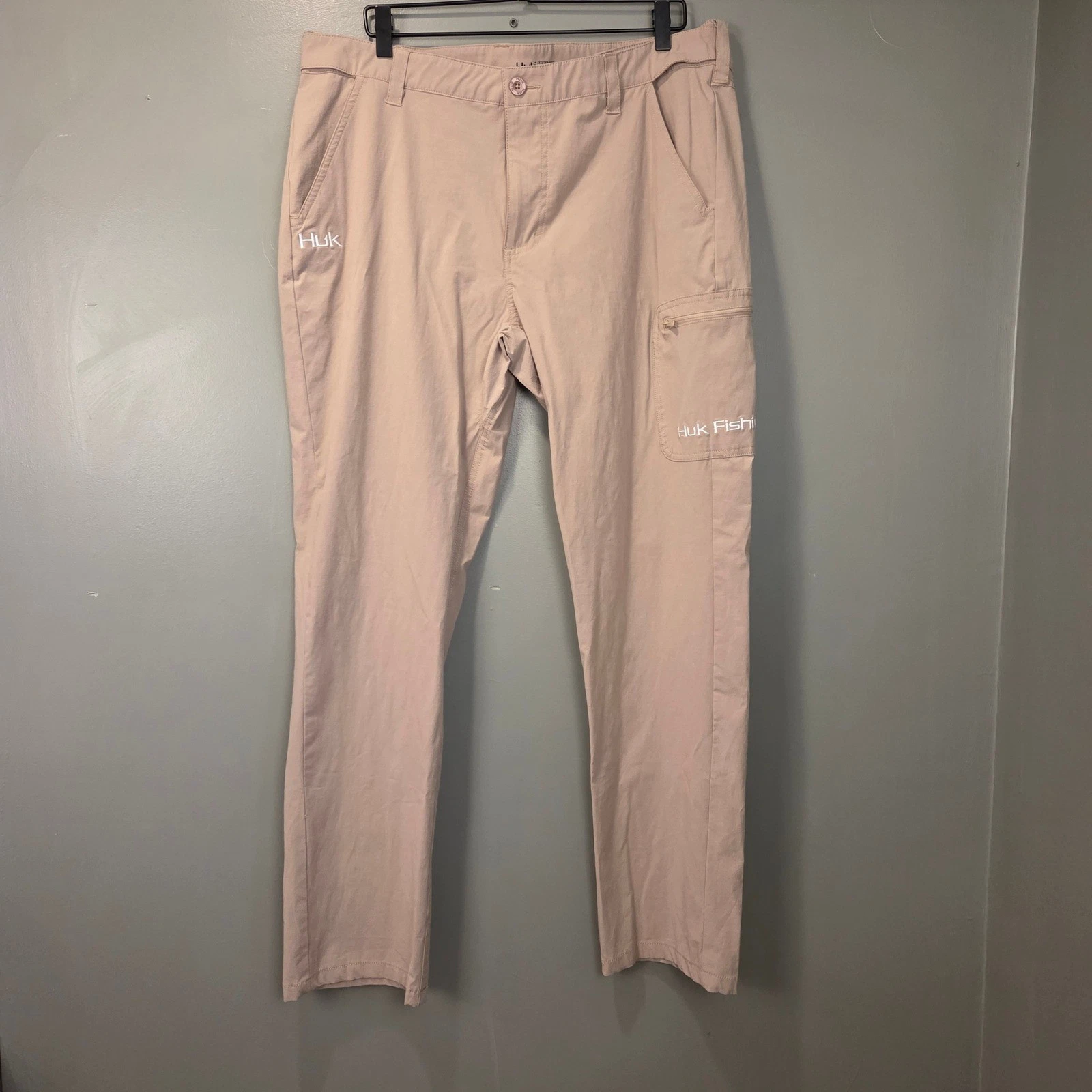 Huk Performance Men's Fishing Pants, Tan, Size XL