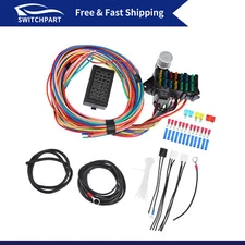 Universal 14 Circuit Wiring Harness Kit with Fuses Fits for GM for Ford -1pcs