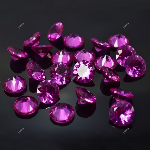 Round Cut Ring Size Natural Untreated 7x7 mm Ruby 20 Pcs CERTIFIED Pink Gemstone - Picture 6 of 14