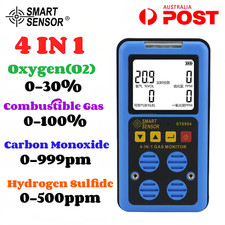 SMART SENSOR 4IN1 Gas Detector Professional Multifunctional O2 CO H20 LEL Alarm