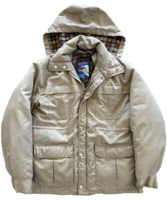 VTG Antler Prime Goose Down Canvas Flannel Lined 3-in-1 Parka Jacket Mens Large