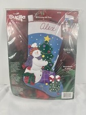 Bucilla Trimming Tree Christmas stocking kit 84759 felt snowman candy new USA