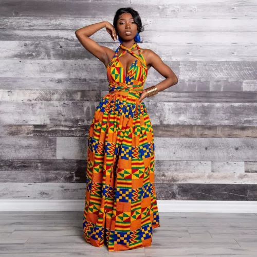 Afrikanische Dashiki Damen-Maxikleider - Bild 3 von 15