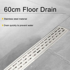 Stainless Steel Wet Room Linear Shower Floor Drain Channel Gully Waste Trap 60cm