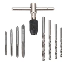 9Pcs Metric M3/4/5/6 Thread Machine Tap, 2.5/3.5/4.2/5mm Drill Bit Tool Set HSS
