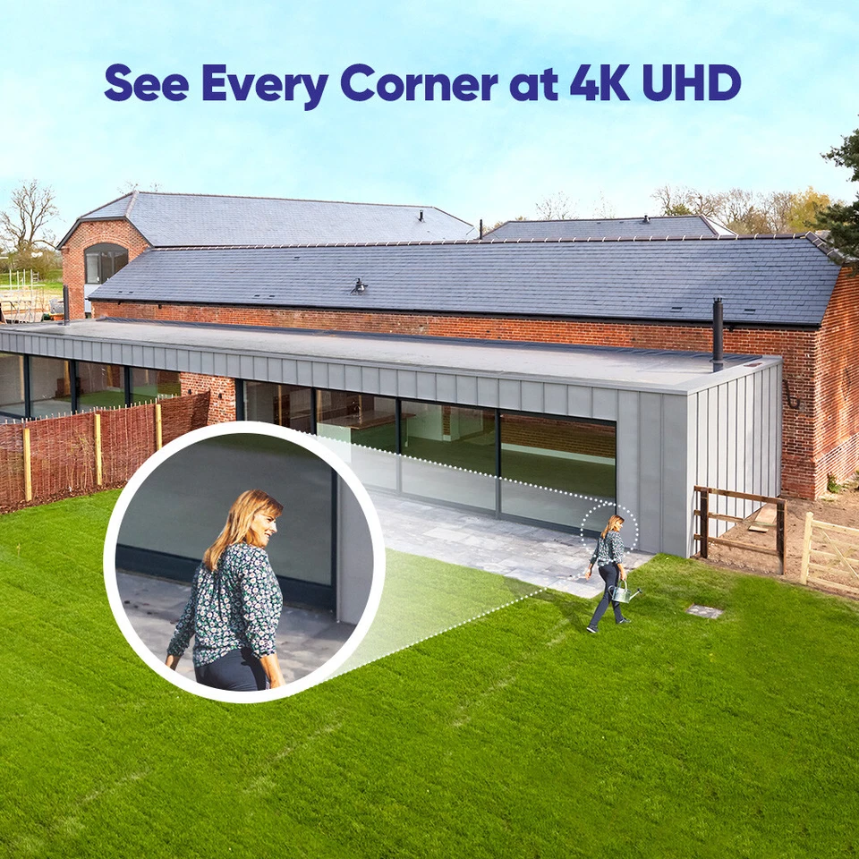 Cámara de seguridad SANNCE 4K 8MP panorámica/inclinable POE IP audio bidireccional color visión nocturna Foto 2 de 4