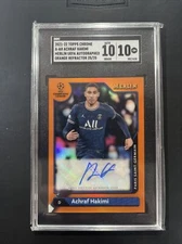 2021-22 Topps Merlin ACHRAF HAKIMI Orange Refractor SSP Auto 25/25 SGC 10/10 🔥