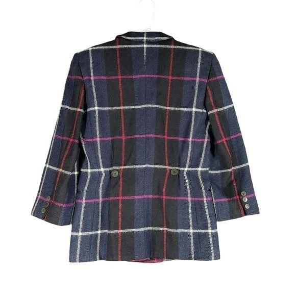 Blazer Giorgio Armani Mujer’s 38 100% Lana Cuadros De Colección Preppy Elegante Foto 2 de 4