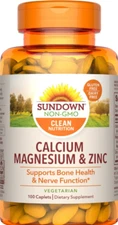 Sundown Calcium Magnesium Zinc 100 Caplets  Dietary Supplement Exp: 06/26+