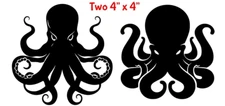 2 Pack Octopus Kraken Cephalopod Black Vinyl Decal Car Truck Windows laptop