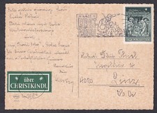 Christkindl Sonderstempel auf Karte mit Laufzettel, 18.12.68, echt gelaufen