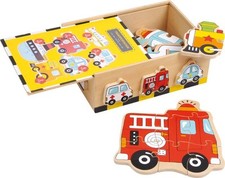 Puzzle Box Fahrzeuge 6Stück Motorik Kinder S...