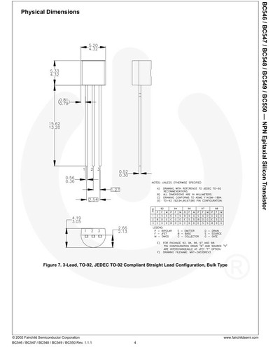 1 Pair Original New JCBC ON BC556B BC546B audio small signal transistor TO-92 - Picture 4 of 5