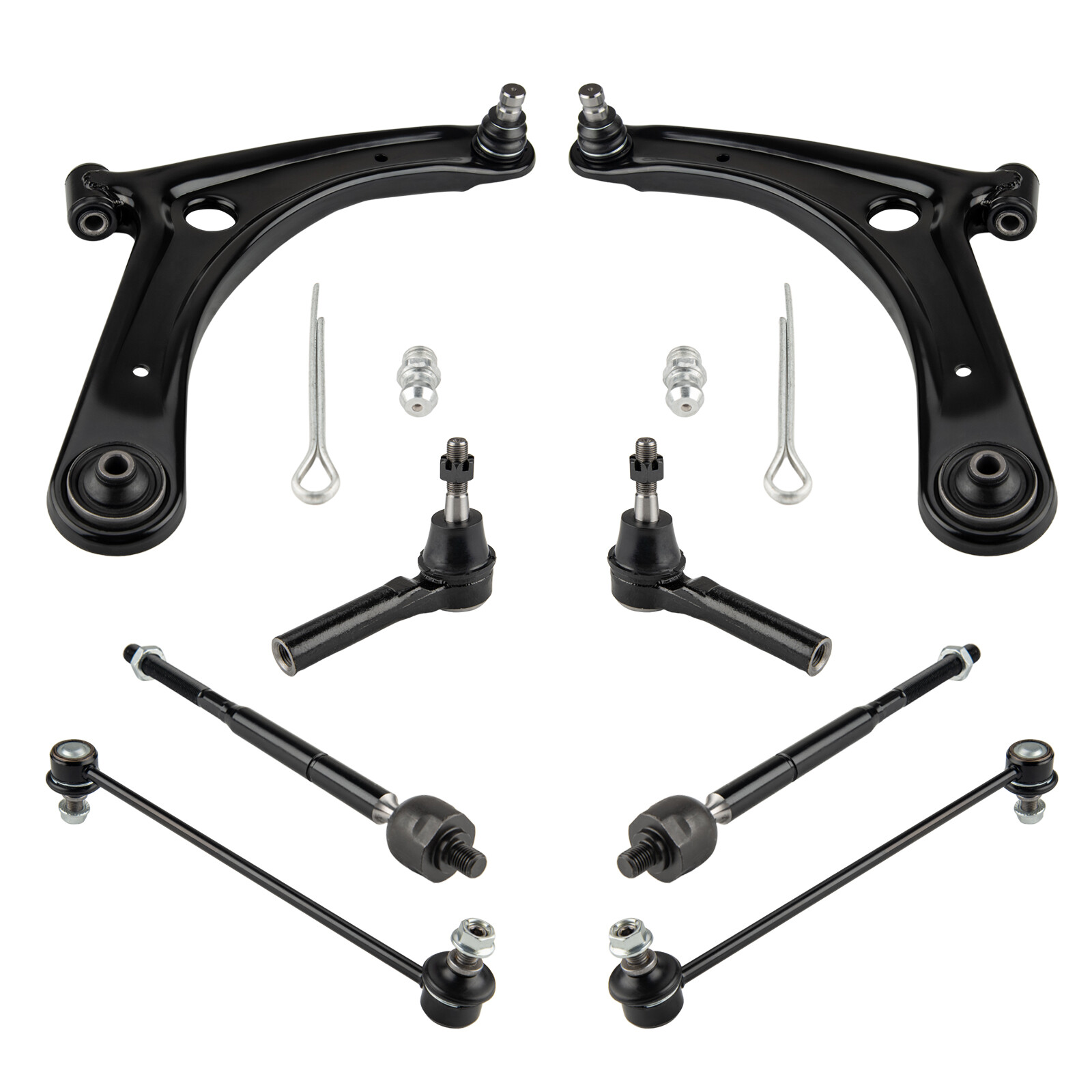 Dodge Caliber Compass Patriot Suspension Kit with Control Arms Tie Rods Sway Bar