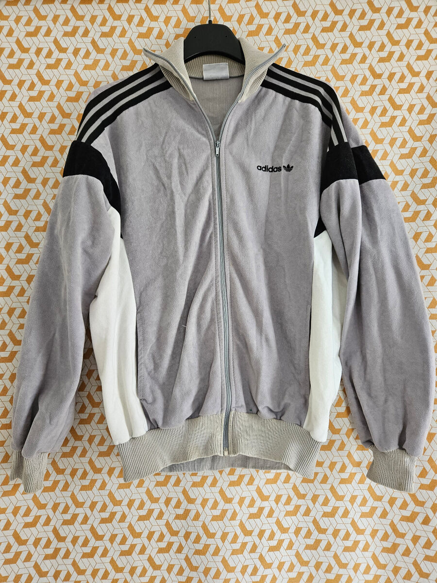 adidas Challenger Grey Jacket Made in France Ventex 80'S Vintage - 168 / S