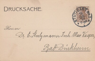 STUTTGART, Postkarte 1913, Stähle & Friedel
