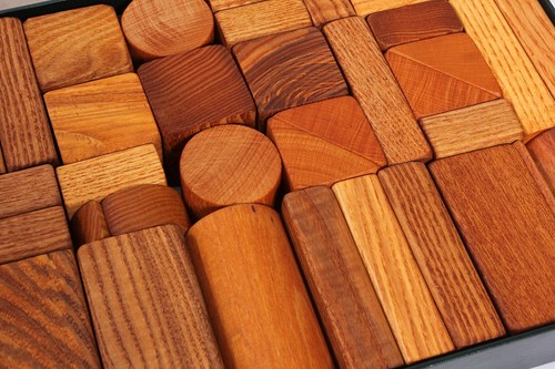 Bloques de construcción de madera maciza juguetes de calidad vintage para niños Inglaterra - Imagen 5 de 6