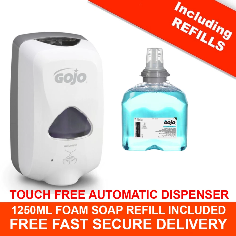 TOUCH FREE soap dispenser inc fixings and FREE 1250ml soap refill