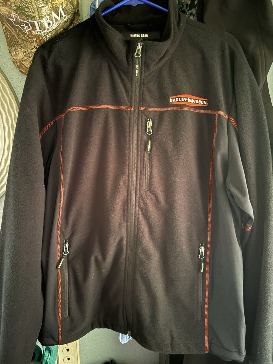 Harley-Davidson ブラックジャケット XL Harley Davidson Jacket Mens Black Riding Gear Zip Up Motorcycle