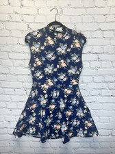 Forever 21 Women's Mini Dress L Blue Floral Print 0481