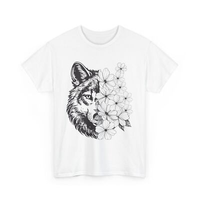 #ad Wolf Shirt Wolf Face Flowers Wolf Lovers Zookeeper Gifts Women Men T Shirt $21.99