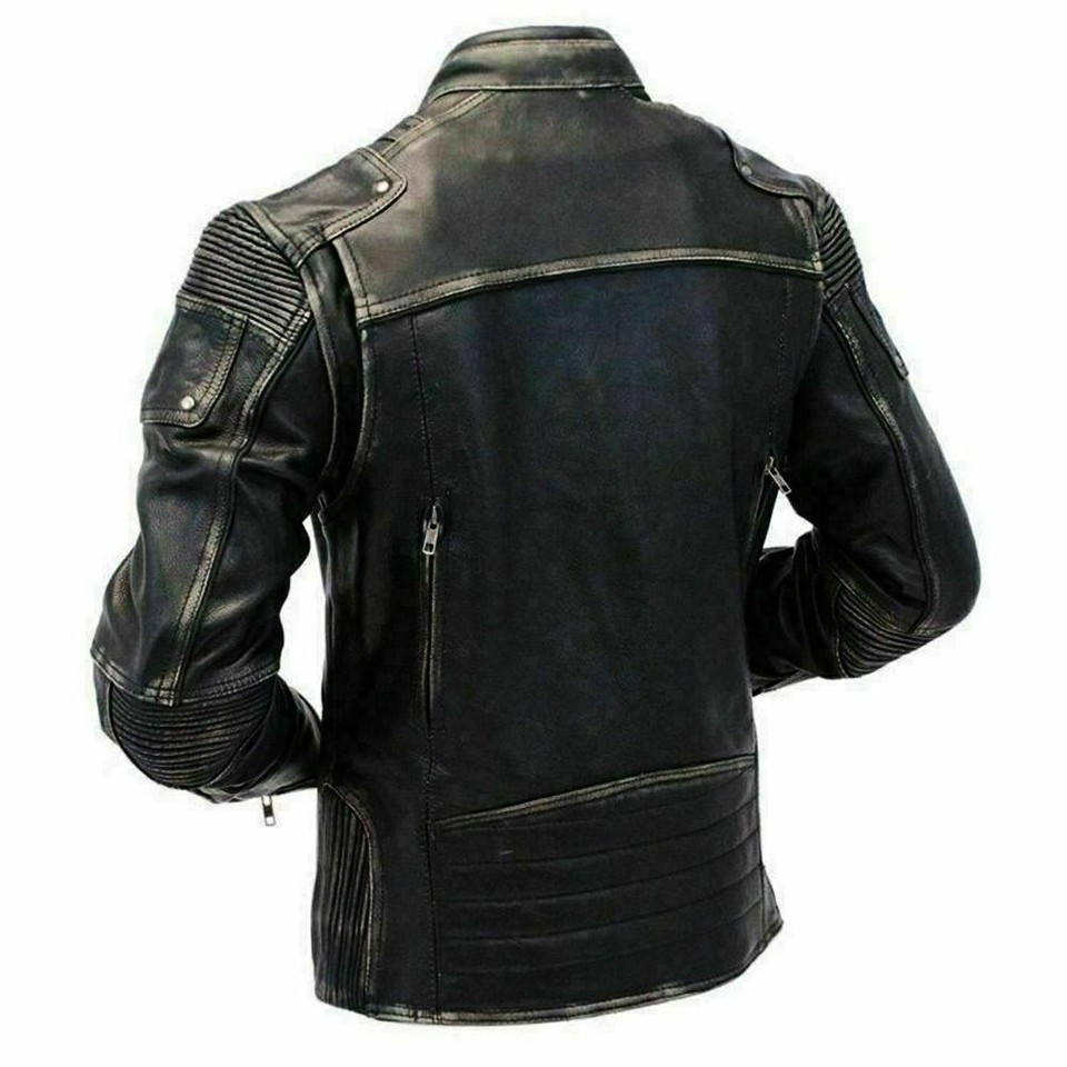 Belstaff Gangster Giacca In Pelle Distressed Uomo Giacca Moto