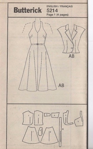 BUTTERICK RETRO - Circa 1947 - Misses' Sz 8 - 14 - Summer Dress & Jacket - Picture 2 of 2