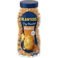 Honey Roasted Peanuts, Sweet and Salty Snacks, Plant-Based Protein, 16 Oz Jar