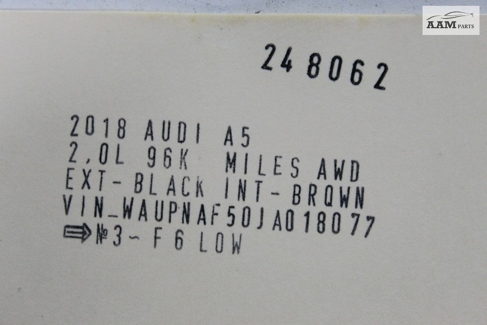 10-20 AUDI A5 QUATTRO F5 2.0L L4 ENGINE BALANCE SHAFT SECONDARY TIMING CHAIN OEM