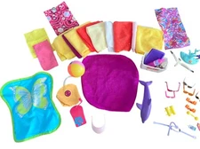 Mixed Lot of Vintage Barbie Doll Beach Summer Theme Accessories & Miscellaneous