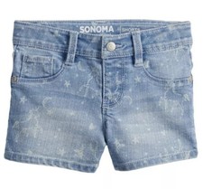 Girl  s SONOMA "Goods For Life" Unicorn Denim Shortie Shorts Size 4 NWT