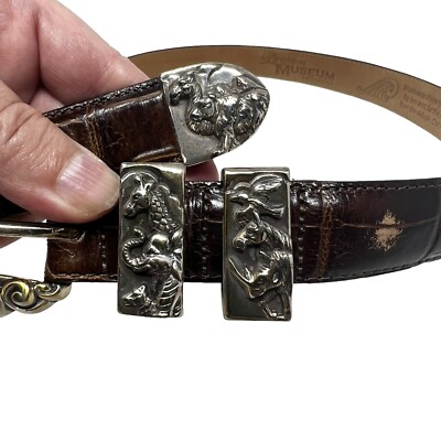 Brighton Museum Collection Noah Ark Silver Buckle Dark Brown 
