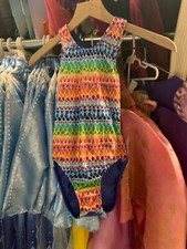 Pre-Owned Snowflake Designs Adult XS AXS Gymnastics Leotard Rainbow Design Front