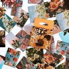 46pcs/box Flower Stickers Journal Card Album Scrapbooking Decoration Decals