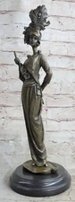 Signed Original Kassin 1920 Art Deco Style Woman Bronze Sculpture Figurine