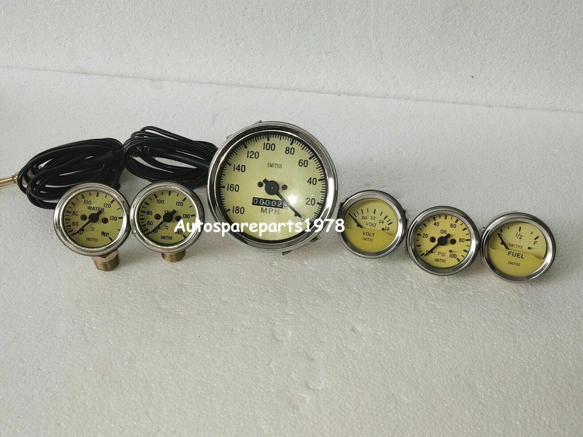 Smiths Gauge Kit Temp+ Oil Temp +Fuel + Volt + Oil psi+ 100MM