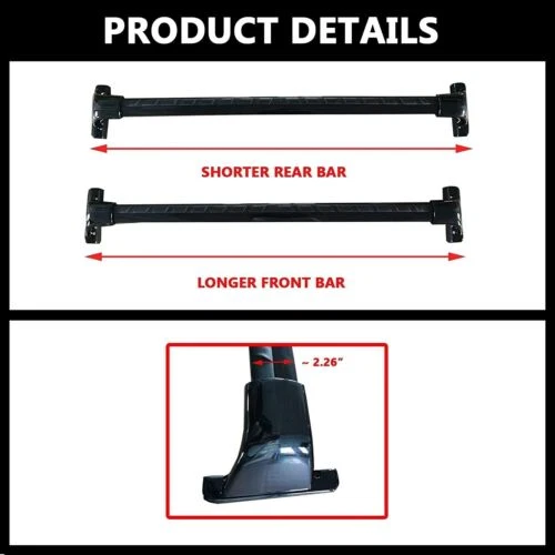 2 piezas de barras transversales de aluminio riel de rack para Infiniti QX60 2022-2024 Foto 4 de 4