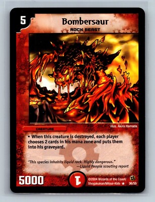 Duel Masters TCG - Bombersaur 36/55 - RARE - Crushinators of Doom