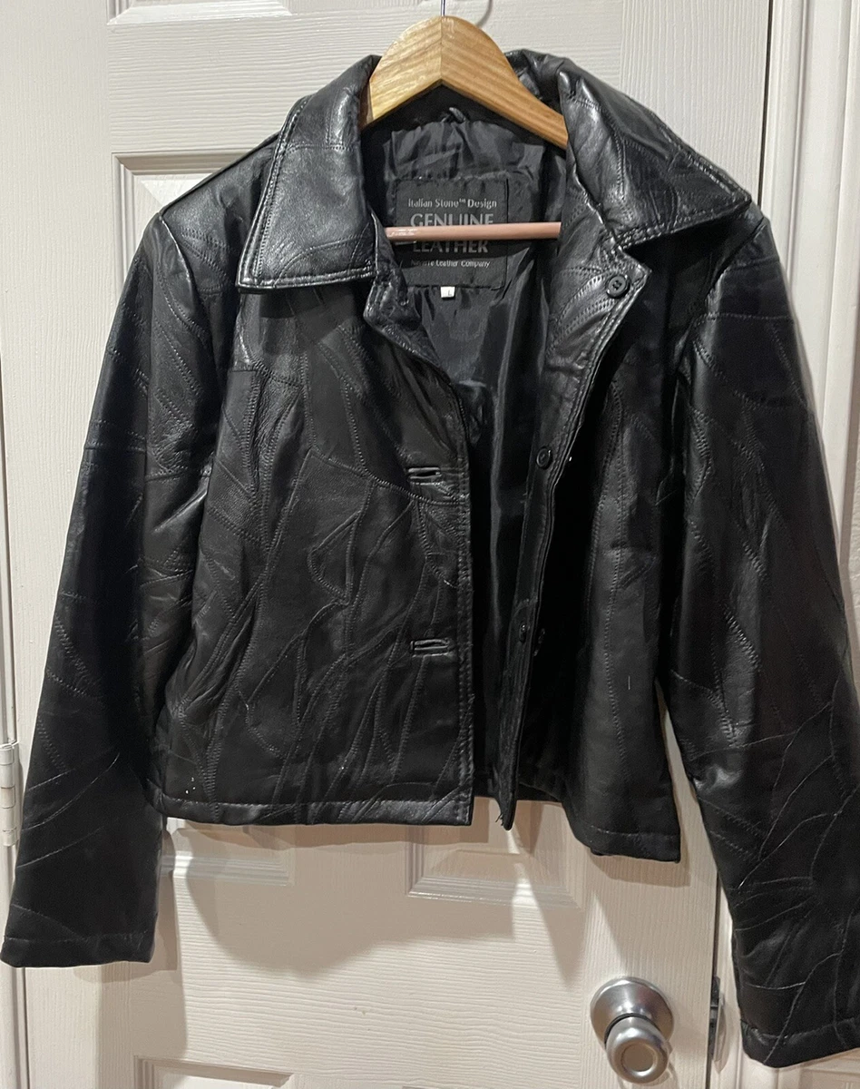 Italian stone design genuine leather jacket sale