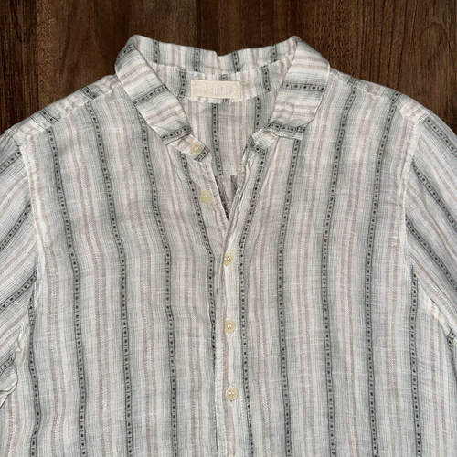 CP Shades Linen Blouse Womens XS Button Down Pockets Striped Tunic - Picture 4 of 6