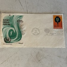 1973 UNITED NATIONS, STOP DRUG ABUSE, First Day Cover