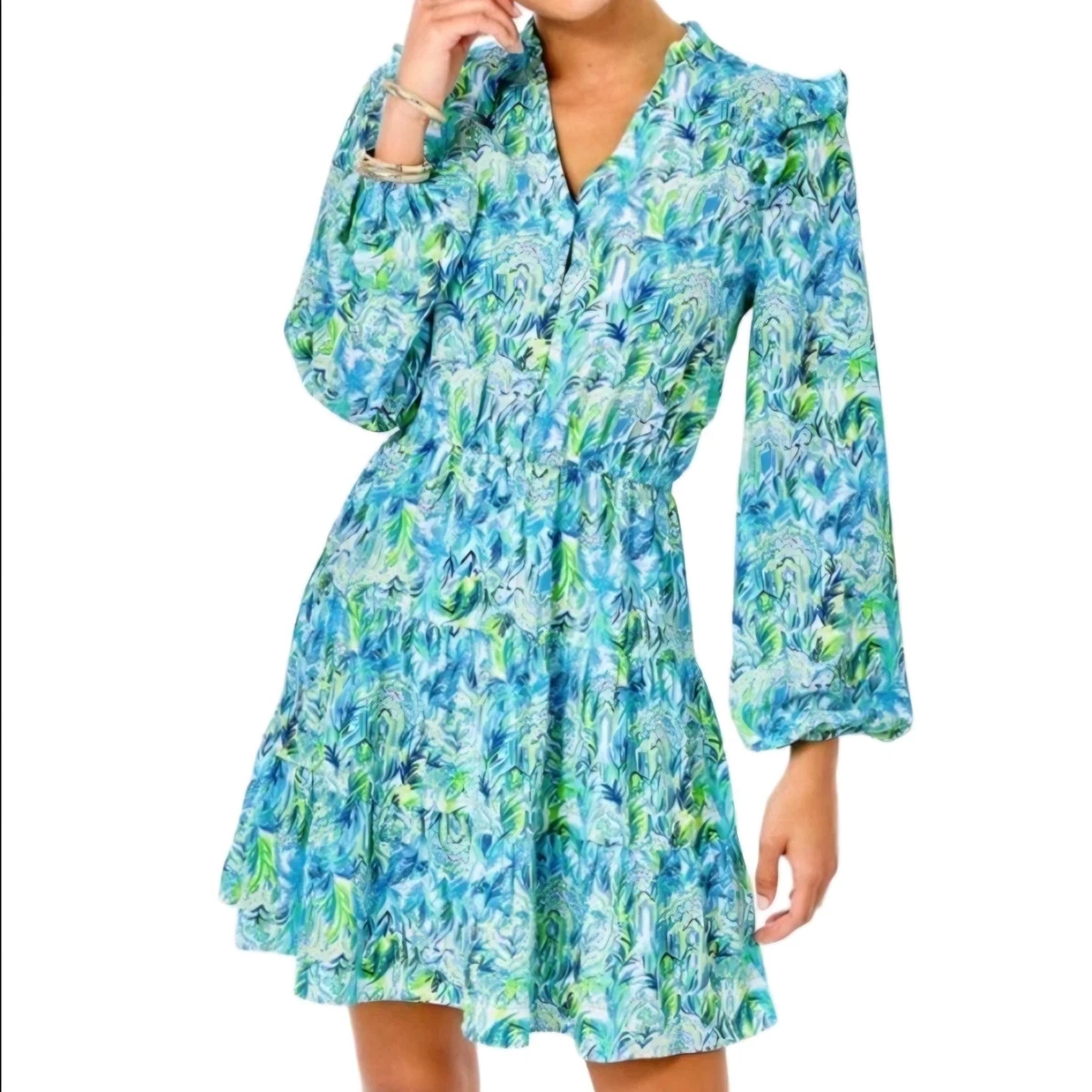 slim fit dress slacks New Lilly Pulitzer Newberri Tank Dress- Leaf it Wild Amalfi Blue Size