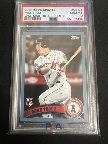 2011 Topps Update #US175 Mike Trout Wal-Mart Blue Border RC Rookie PSA 10 GEM MT