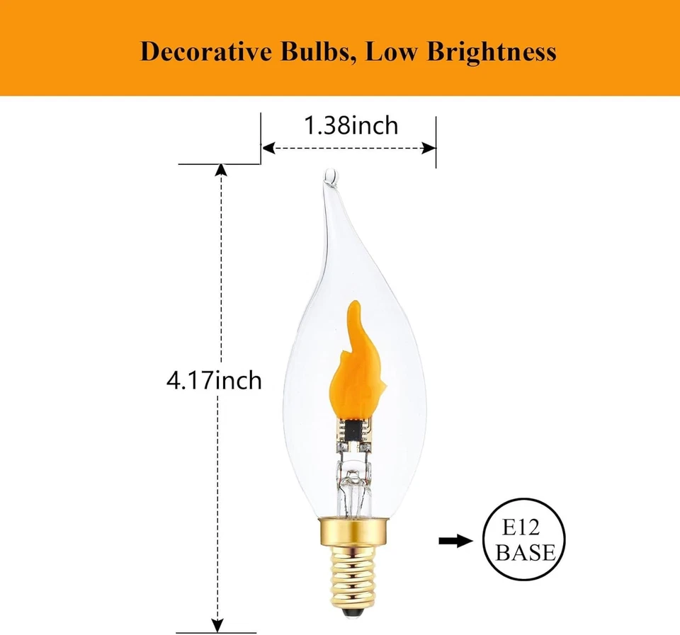 Flickering Flame Light Bulbs, E12 LED, 6 Pack - Image 4 of 4