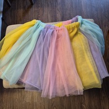 GIRLS RAINBOW TUTU SKIRT DANCE PARTY BALLET TULLE TUTU SKIRT size 7-8