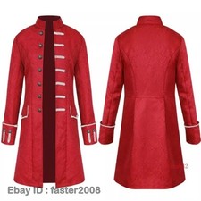 Men's Vintage Steampunk Tailcoat Gothic Jacket Coat Halloween Medieval Costume