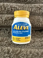 2 Aleve Pain Reliever & Fever Reducer Naproxen Sodium 270 Caplets EXP 2027/07