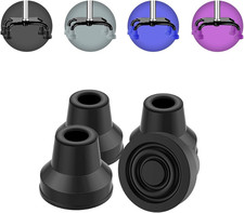 Quad Cane Tips 4-Pack - Heavy Duty Rubber Cane Tip - Non-Slip Extreme Grip Rep